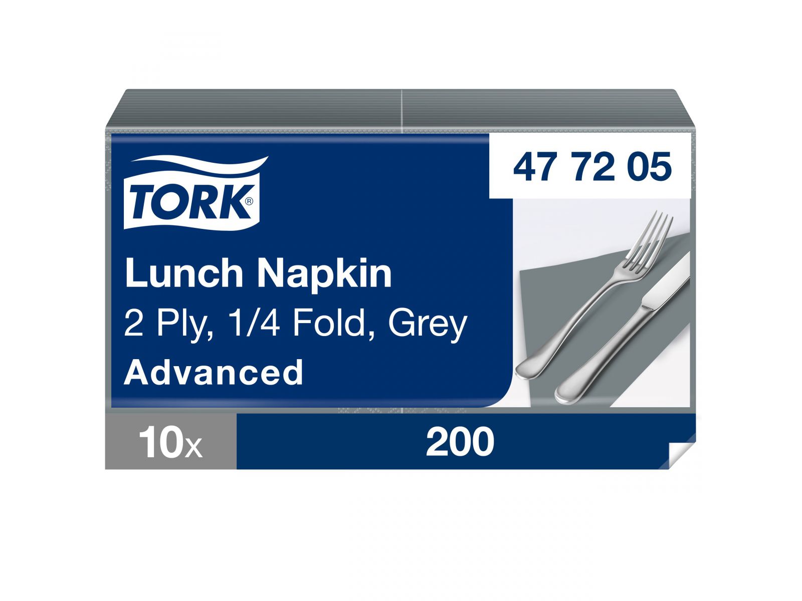 Serwetki Tork 33x33 477205 Szara Karton 2000 serwetek (10 x 200) Składana 1/4